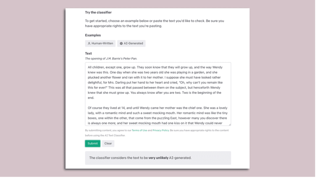 OpenAI Text Classifier